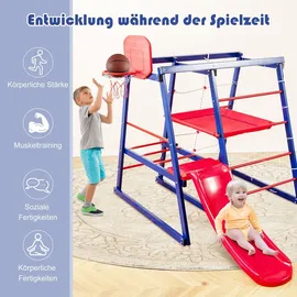 Costway Klettergerüst Spielturm 150 x 142 x 146 cm Blau