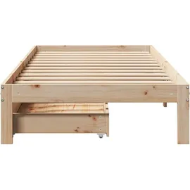 vidaXL Massivholzbett 100 x 200 cm Beige