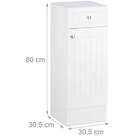 Relaxdays Badschrank 80 x 30,5 x 30,5 cm Weiß/Silber