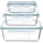 5five simply smart Lunch-Boxen 3er-Set in transparent - 3 große quadratische aufbewahrungsdosen clipeat glas