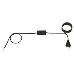 BACHMANN Zuleitung 2x0,75 1,8m schwarz, H03VVH2-F Eurostecker unverp. Schalter