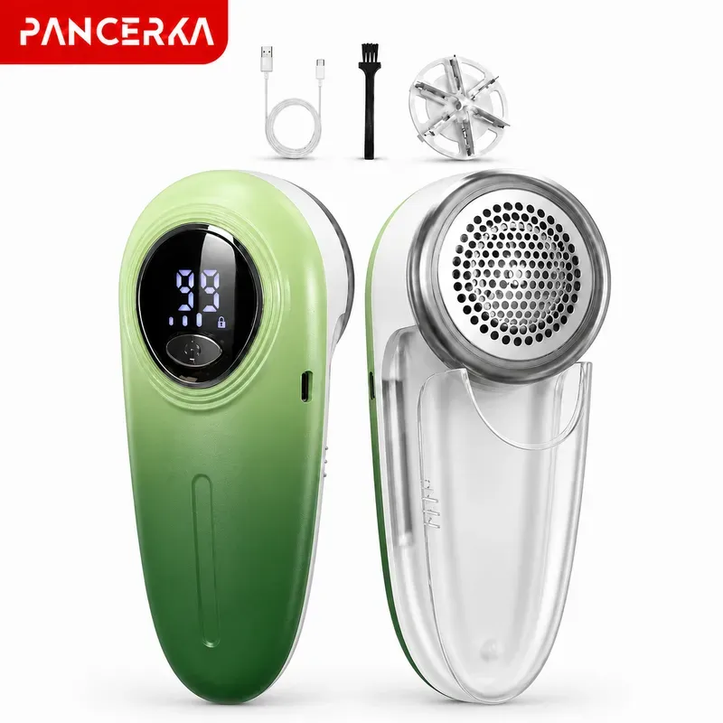 PANCERKA Wiederaufladbarer Flusenspüler 500 mAh, 6 Edelstahlklingen, leistungsstarker Stoffrasierer mit 7500 U/min, langlebige matte ABS-Beschichtung, Fusselentferner für Kleidung und Pullover