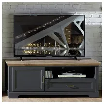 Lomadox Jülich-36 TV-Lowboard 143/54/51 cm Graphit Grau/Artisan Eiche Holz