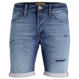 JACK & JONES Herren Jeans Short JJIRICK JJICON GE 633 Blau