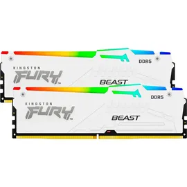 Kingston FURY Beast DDR5 6400MT/s RGB 32GB Kit (2x16GB) CL32 Weiß KF564C32BWEAK2-32