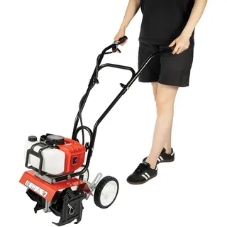 Oxylonty 52CC 2-Takt 1.9KW Gartenfräse Motorhacke, Radantrieb Ackerfräse Bodenfräse Kultivator 6500–7000 U/min