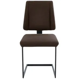 K+W Komfort & Wohnen Freischwinger K+W KOMFORT & WOHNEN "Longbeach", braun (dunkelbraun, schwarz), B:48cm H:95cm T:61cm, Stühle, mit Gestell und Abstandshalter in Metall schwarz Struktur, Sitzkomfort