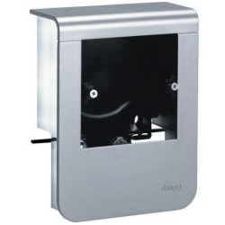 tehalit Geräteträger universal design für UP-Geräte mit Rahmen SL 20x80mm,  Dekor Aluminium