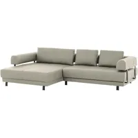 Stylife Ecksofa, Creme, Natur, Leder, Echtleder, Dickleder, 3-Sitzer, Füllung: Polyurethan (Pur), Ottomane links, L-Form, 307x188 cm, Goldenes M, Typenauswahl, Fußauswahl, Lederauswahl, Stoffauswahl, seitenverkehrt erhältlich, Hocker Rücken echt, individuell planbar, Wohnzimmer, Sofas & Couches, Wohnlandschaften, Ecksofas