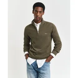 Troyer »COTTON PIQUE HALF ZIP«, mit Piqué-Struktur, Gr. 4XL, JUNIPER GREEN, , 67800926-4XL