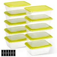 Cozary 10pcs Frischhaltedosen mit Deckel, Aufbewahrungsdosen Rechteckig mit Deckel, Gefrierdosen & Mikrowellengeeignet, BPA-freie Lebensmittelbehälter, Gefrierdosen für Mealprep & Küche, 520ml