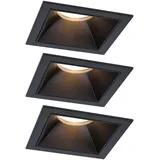 Paulmann LED Einbauleuchte 3-Step-Dim Cole Coin Basisset IP44 eckig 88x88mm 3x6W 3x470lm 230V Schwarz