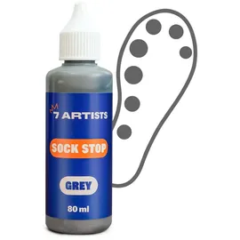 7 Artists Sock Stop Textilfarbe Grau 80 ml – Flüssiger Sockenstopper für Stoppersocken, Anti Rutsch Socken, Grip Socks Pilates | Antirutsch Kleber für Socken, Teppichfarbe