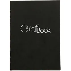 Clairefontaine 5x Graf'Book 360°, Skizzenbuch A6, 100 Blatt 100g, offene Fadenheftung - Schwarz 975800C