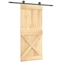 vidaXL Schiebetür mit Beschlag 90x210 cm Massivholz Kiefer