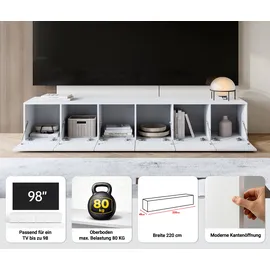 OTTO home Denver TV-Lowboard 219,6 cm Schwarz/Braun Holzwerkstoff