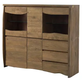 MASSIVMOEBEL24.DE Highboard 166 x 48 x 145 cm Braun