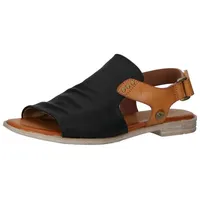 Mustang Lederimitat Textil Sandalen Schwarz, braun