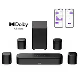 Ultimea Aura A60 7.1 Soundsystem 7.1-Kanal Dolby Atmos Soundbar (Bluetooth, HDMI, 350 W, 3D Surround Sound System für Heimkino mit 4 Surround Speakers) schwarz