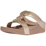 FitFlop Halo Bead-Circle Metallic Toe-Post Sandals Metallic Light Beige, 41 EU