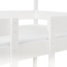 Beliani Hochbett Labatut 90 x 200 cm Kiefer massiv weiß