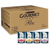 PURINA GOURMET Perle 96 Portionsbeutel Katzenfutter Nass Sorten-Mix 12 x 8 à 85g