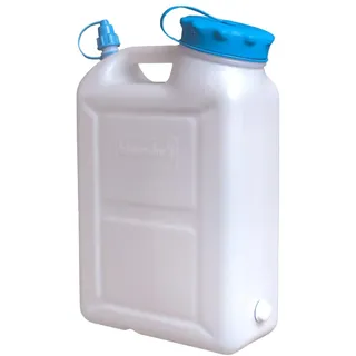 hünersdorff 818100 Weithalskanister Abklärkanister / Abklärkanister / Mehrzweckkanister mit großer Öffnung zur einfachen Innenreinigung, 10 Liter, UV-Schutz, Made in Germany, Weiß