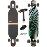 Camber Longboard mit Keramik Kugellager in Flex1 Drop Through Cruiser Freeride Skaten Komplettboard mit T-Tool