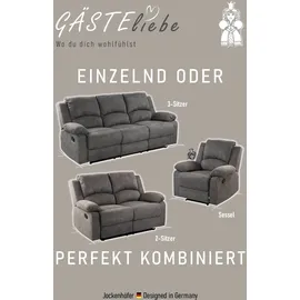 Jockenhöfer GRUPPE "Dakota, 148x97x87 cm", Microfaser VINTAGE grau/anthrazit