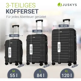 Juskys Rom Koffer-Set 3-tlg. schwarz