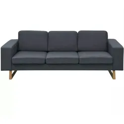 vidaXL 3-Sitzer Sofa Stoff Dunkelgrau