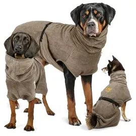 Rudelkönig Hundebademantel grau M