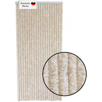 Lemodo Flauschvorhang 90 x 200 cm Beige/Weiß