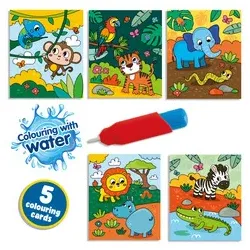 SES Creative Malbuch Malen mit Wasser Safari 00131 mit Wasserstift