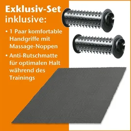 eloneo Bewegungstrainer Arm- und Beintrainer 2in1 mit Motor, Pedaltrainer mit Trainingsdisplay, Massage-Handgriffe Mini-Heimtrainer