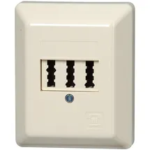 Kopp 33369396 TAE-Anschlussdose Aufputz 2x6/6P. Nff-Codierung, 1 Stück,