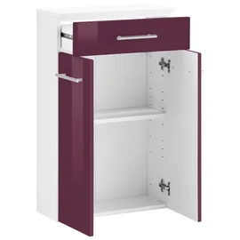 WELLTIME Unterschrank WELLTIME "Venedig", lila (aubergine, weiß), B:50cm H:79cm T:20cm, Schränke, Unterschrank, Badmöbel in Breite 50 cm