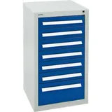 Stumpf Schubladenschrank Serie T-100/35-1, 7 Schubladen enzianblau (6x100, 1x200mm)