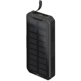 goobay Outdoor Schnelllade-Powerbank mit Solar 20.000 mAh (USB-CTM PD, QC 3.0) - Robuste Allround-Stromversorgung für den Outdoor-Einsatz