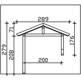 SKANHOLZ Vordach Stralsund 3 289 x 116 cm grau