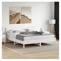 vidaXL Massivholzbett 180 x 200 cm Weiß