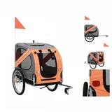 vidaXL Hundeanhänger orange/grau