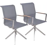 Garden Pleasure Drehstuhl »SALIDA«, 2er Set grau