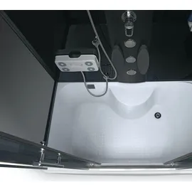 KERRA Hydromassage Duschkabine XL mit Badewanne rechts 151 x 86 cm Schwarz