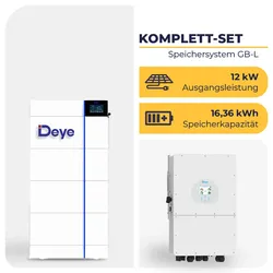 Deye Hybrid-Wechselrichter mit 4x Deye GBL | Hochvolt-Speichersystem | 3-phasig | 12 kW | 16,36 kWh