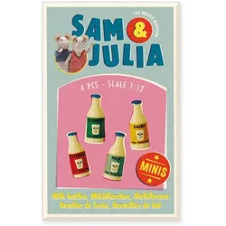 Sam & Julia Miniatur-Milchflaschen (4er) 1:12