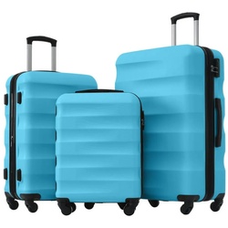 Flieks Hartschalen-Trolley, 4 Rollen, Handgepäck Kofferset Trolleyset Reise, mit Erweiterung blau 0 cm x 0 cm x 0 cm
