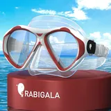 Rabigala Taucherbrille Erwachsene, Verstellbares Silikonband Schnorchelmaske, Anti-Leck & Anti-Nebel Taucherbrille Erwachsene aus Gehärtetem Glas für Schnorcheln, Schwimmen und Tauchen