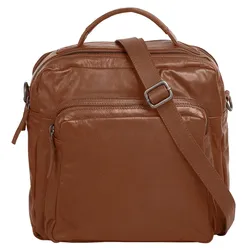 Umhängetasche WOUWOU Gr. B/H/T: 32 cm x 32 cm x 14 cm onesize, braun (cognac) Damen Taschen echt Leder