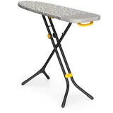 Joseph Joseph Glide Plus Bügeltisch mit kompakten Beinen und integrierter Dampfbügeleisenablage, 130 x 38 cm, Tropfsicherer, super saugfähiger Baumwollbezug, Beige/Schwarz